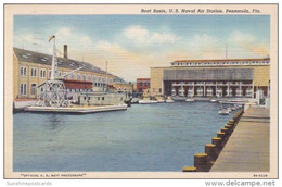 Florida Pensacola Boat Basin U S Naval Air Station 1941 Curteich - Pensacola