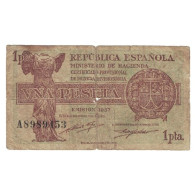 Billet, Espagne, 1 Peseta, 1937, KM:94, B+ - 1-2 Peseten