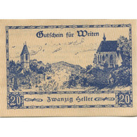 Billet, Autriche, Weiten, 20 Heller, Eglise 1920-12-31, SPL, Mehl:FS 1162b - Austria