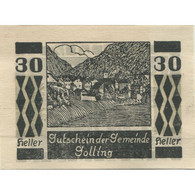 Billet, Autriche, Golling, 30 Heller, Champs, 1920, 1920-12-31, SPL, Mehl:FS 249 - Austria