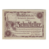 Billet, Autriche, Königswiesen O.Ö. Marktgemeinde, 10 Heller, Texte 1, 1921 - Austria