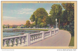 Florida Jacksonville Scene In Springfield Park 1946 Curteich - Jacksonville