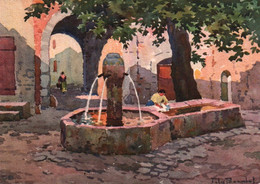 CPSM - BARJOLS - La Fontaine (illustration Signée) - Edition S.T.Z.F. / N° 2268 - Barjols