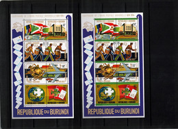 Burundi 1974 Centenary Of UPU Perforated Sheets Postfrisch / MNH - UPU (Union Postale Universelle)