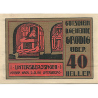 Billet, Autriche, Grödig, 40 Heller, Roi, 1920, 1920-12-31, SPL, Mehl:FS 290g - Austria