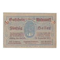 Billet, Autriche, Blindenmarkt N.Ö. Gemeinde, 50 Heller, Texte, 1920 - Austria