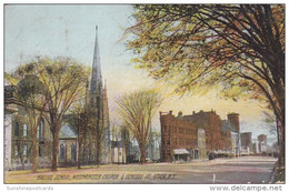 New York Utica Balliol School Westminster Church & Genesee Street 1908 Rotograph - Utica