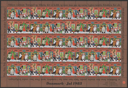 Denmark, 1983 Julemaerke, Mint Sheet Of 50 Stamps, Unfolded. - Hojas Completas