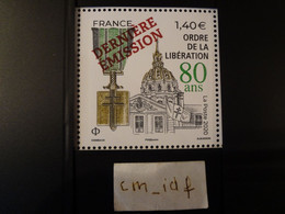 2021 FRANCE 1,40 " ORDRE DE LA LIBÉRATION 80 ANS " SURCHARGÉ " DERNIÈRE ÉMISSION " Neuf** - Unused Stamps