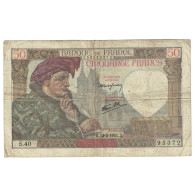 France, 50 Francs, Jacques Coeur, 1941, S.40, B+, Fayette:19.6, KM:93 - 50 F 1940-1942 ''Jacques Coeur''