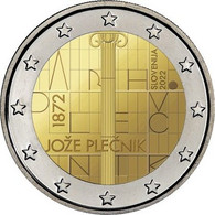 Pièce De 2 Euros Commémorative Slovénie 2022 : 150ième Anniversaire De La Naissance De L'architecte Jože Plečnik - Slowenien