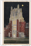 Iowa Iowa City University Hospital Tower At Night University Of Iowa Curteich - Iowa City