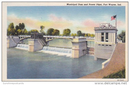 Indiana Fort Wayne Municipal Dam And Power Plant Curteich - Fort Wayne