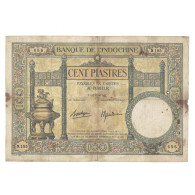 Billet, Indochine Française, 100 Piastres, Undated (1925-39), KM:51d, TB - Indochina