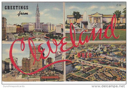 Ohio Greetings From Cleveland Multi View Curteich - Cleveland