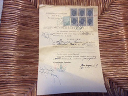(3) ROUMANIE *7 TIMBRES FISCAUX SUR DOCUMENT  Administration Financière  5 LEI  Revenue Stamps 1948 - Fiscaux