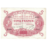 Guadeloupe, 5 Francs, Undated (1928-45), A.229, Cabasson, TTB, KM:7c - Otros & Sin Clasificación