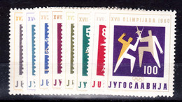 Yugoslavia Republic, Olympic Games 1960 Mi#909-916 Mint Hinged - Neufs