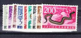 Yugoslavia Republic 1962 Animals Reptiles Mi#1007-1015 Mint Hinged - Ongebruikt