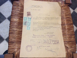 (7) ROUMANIE  *6 TIMBRES FISCAUX & JUDICIAIRE SUR DOCUMENT Administration Financière  20 LEI  5 LEI  2 LEI 1948 - Fiscaux