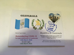 (2 H 12) (Australia) COVID-19 In Guatemala - 2nd Anniversary (cover Australian COVID-19 Heart Stamp) 13th March 2022 - Disease