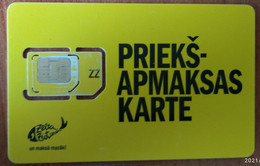 LATVIA 2011 GSM - GOLD FISH - Yellow Used Chip Phone Card  Start Kit - Latvia