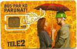 LATVIA  2009 GSM-GOLD FISH - Umbrella , Grat Women And Men Used Phone Card (LOT - 125 - SARK) - Letland