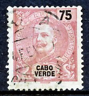 !										■■■■■ds■■ Cape Verde 1898 AF#44 ø King Carlos, Mouchon, 75 Réis (x134438) - Islas De Cabo Verde