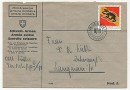 SUISSE -Timbre Pour Soldats (Ours/Casque) Sur 1 CP Et 1 Enveloppe - Cachet Territorial Mitr. KP IV/171 - Dokumente