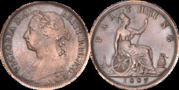 Grande-Bretagne - 1887 - 1 Farthing - Reine Victoria - Qualité - 02-159 - B. 1 Farthing