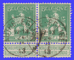 N°110 En Paire - "Armoiries - Lion Debout" Belles Oblitérations "AUTRE - EGLISE" - 1912 Pellens