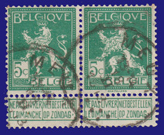 N°110 En Paire - "Armoiries - Lion Debout" Belles Oblitérations "MEUX" - 1912 Pellens