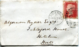 Great Britain - England 1867 Cover Canterbury To Hitchin - 1d Red - Plate 103 - Briefe U. Dokumente