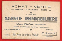 13 BdR Carte De Visite, Achat Vente, Agence Immobilière, Pierre Taddei, Rue Jourdan, Miramas 13 - Visiting Cards