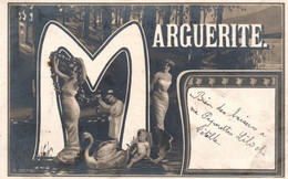 Prénom Marguerite, Lettre M, Femme, Enfants Et Cygne - Carte A.L. N° 3057/27 - Firstnames