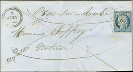 PC 3750 / N° 4 (filet Effleuré) Cursive 49 / Vitry-la-Ville Sur Lettre Avec Texte Pour Bar-sur-Aube, Dateur B. 1852. - T - 1849-1850 Ceres
