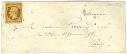 Etoile / N° 9 Sur Lettre De Paris Pour Paris, Au Verso Càd D'arrivée. 1853. - TB. - R. - 1852 Louis-Napoleon