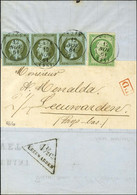 Càd T 15 TAIN (25) / N° 11 Bande De 3 + N° 12 (les 4ex Belles Marges) Sur Imprimé Complet Adressé Sous Bande Pour Leuwar - 1853-1860 Napoléon III