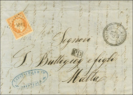 PC 4012 / N° 16 Càd SALONIQUE / TURQUIE Sur Lettre Pour Malte. 1860. - SUP. - R. - 1853-1860 Napoléon III