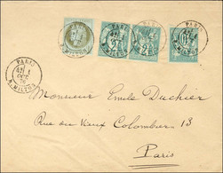 Càd PARIS / R. MILTON / N° 50 + N° 62 (paire) + N° 65 Sur Lettre Locale. 1876. - SUP. - R. - 1876-1878 Sage (Typ I)