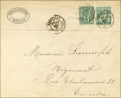 Càd MARSEILLE / Bes DU RHÔNE/ N° 65 + N° 75 Sur Lettre De La Ville Pour La Ville. 1877. Tarif Rare Hors De Paris. - TB / - 1876-1878 Sage (Type I)