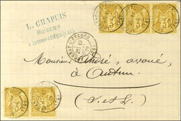 Càd T 17 LUCENAY-L’EVEQUE (70) / N° 86 (bande De 3 + Paire) Sur Lettre Pour Autun. 1879. Affranchissement Rare. - SUP. - 1876-1878 Sage (Typ I)