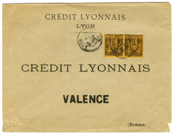 Càd LYON / RHÔNE / N° 99 Paire Sur Lettre Pour Valence. 1894. - TB / SUP. - 1876-1878 Sage (Type I)