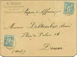 Càd MARCHIENNES / NORD / N° 61 + N° 63 Sur Papiers D'affaires Pour Douai. 1877. - TB / SUP. - 1876-1878 Sage (Typ I)