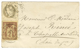 Càd T 18 NANTES / LOIRE-INFERIEURE / N° 27 + N° 85 Sur Enveloppe Carte De Visite Pour La Chapelle Sur Indre. 1881. - TB  - 1876-1878 Sage (Type I)