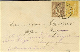 Càd MESLAY-DU-MAINE / N° 85 + N° 86 Sur Enveloppe Carte De Visite. 1881. - SUP. - R. - 1876-1878 Sage (Type I)