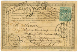 Càd T 17 DARNETAL (74) / N° 76 Sur Carte Pour Rouen Adressée Au Tarif Des Recettes Réunies. 1877. - TB. - 1876-1878 Sage (Type I)
