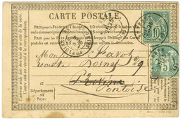 Càd T 18 PONTOISE / SEINE-ET-OISE / N° 64 + N° 76 Sur Carte Pour Provins Réexpédiée à Pontoise. 1877. - TB / SUP. - 1876-1878 Sage (Type I)