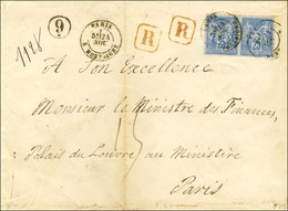 Càd PARIS / R. MONTAIGNE / N° 79 Paire Sur Lettre En Franchise Adressée Au Ministre Des Finances à Paris Qui Bénéficie D - 1876-1878 Sage (Type I)