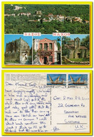 1979 Greece Postcard Multiview Naxos Village Halki Posted To Scotland - Briefe U. Dokumente